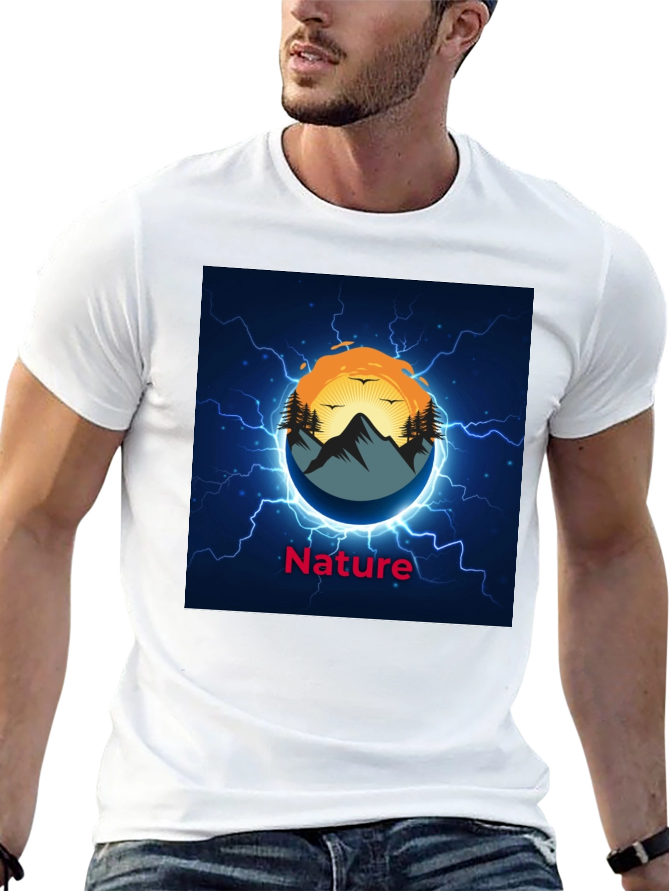 Nature Graphic Black T-Shirt