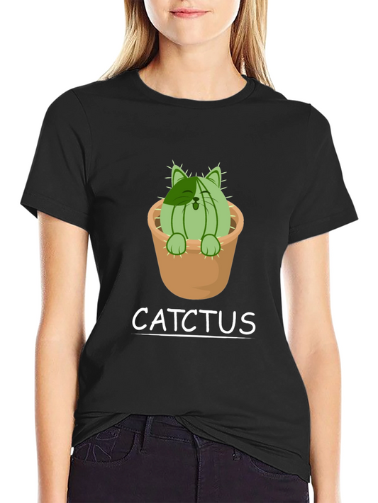 Cat Cactus T-Shirt - Catchtus Funny Tee