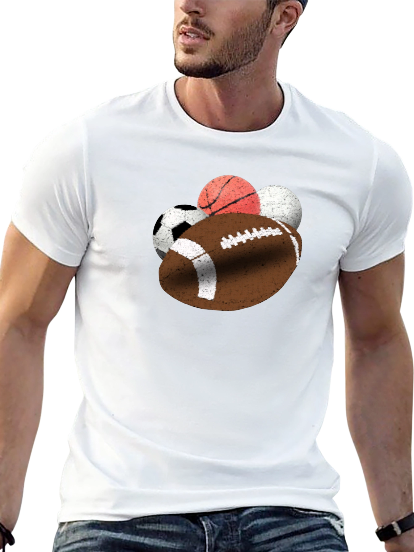 Sports Ball T-Shirt - Football Basketball Soccer