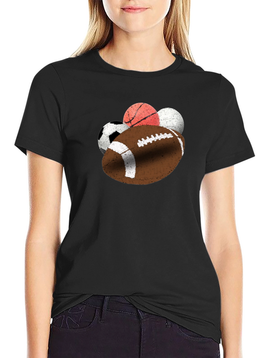 Sports Ball T-Shirt - Football Basketball Soccer