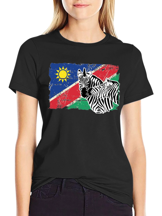Namibia Flag Zebra Graphic T-Shirt