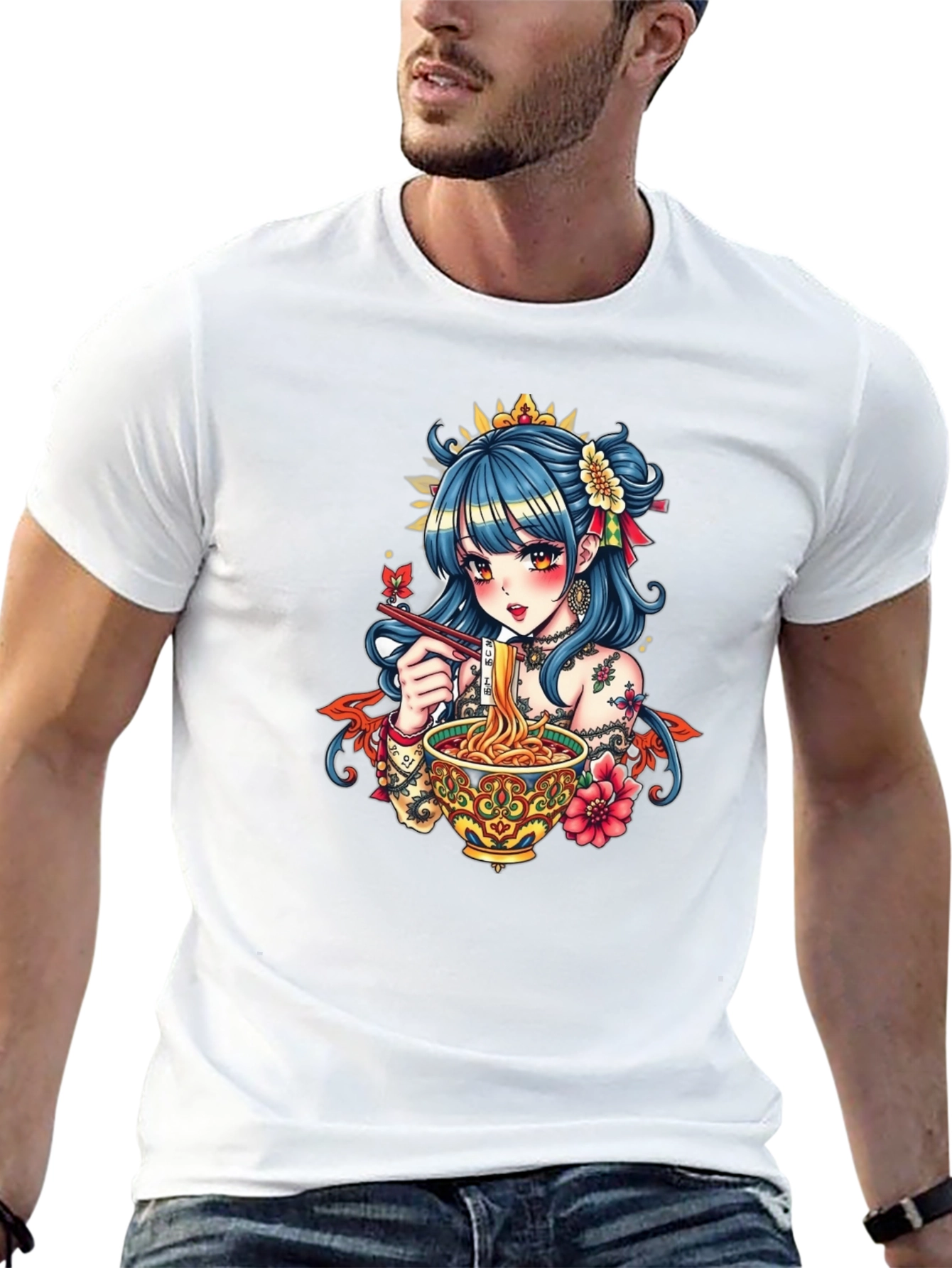 Anime Ramen Graphic Tee - Stylish Comfort