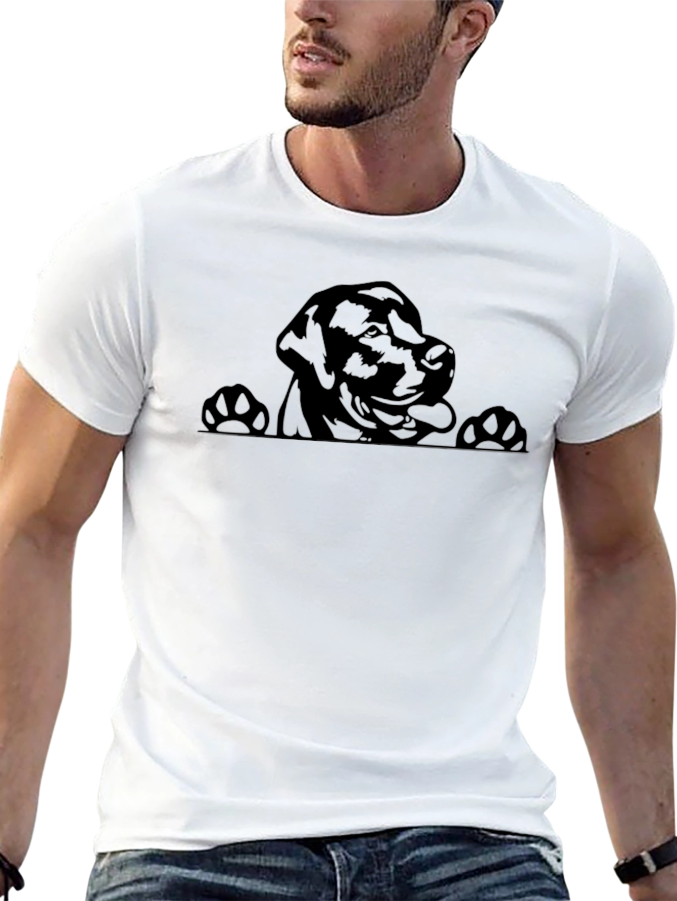 Labrador Peek-a-Boo Graphic Tee - Black