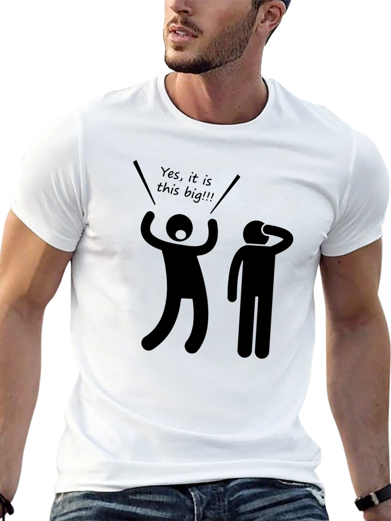 Funny This Big Stick Figure Black T-Shirt