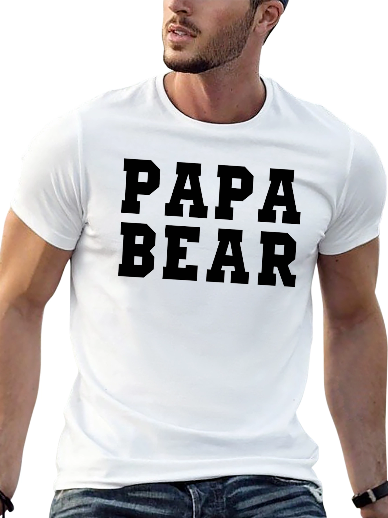 Papa Bear Black T-Shirt: Fathers Day Gift
