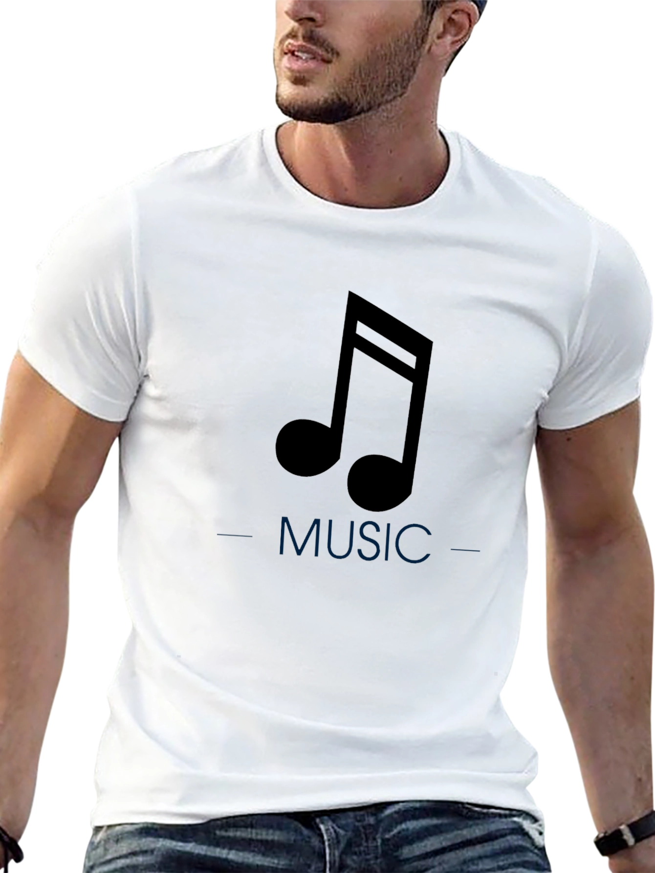 Music Note Black Tee - Stylish Comfort