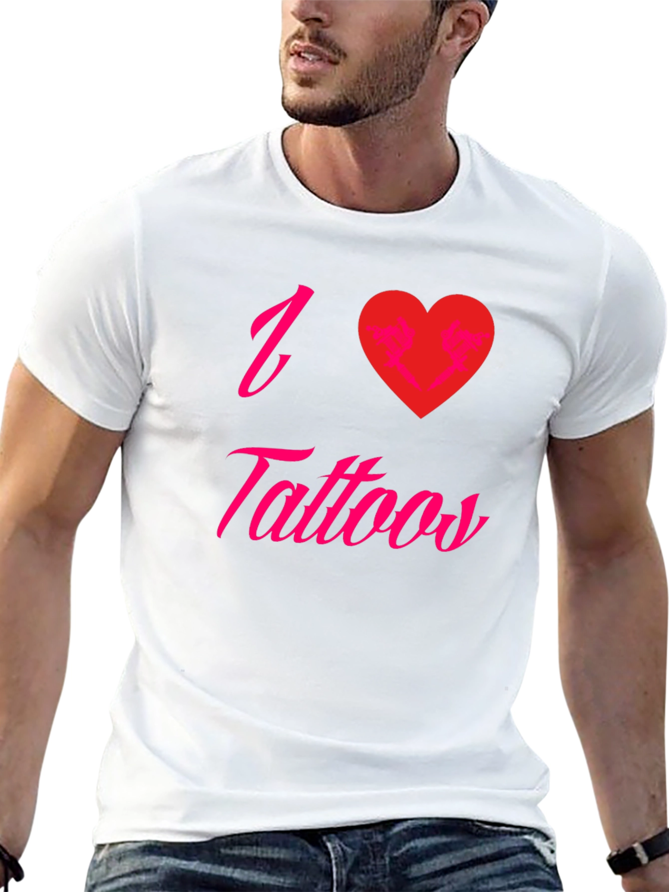 I Love Tattoos Graphic Tee - Black