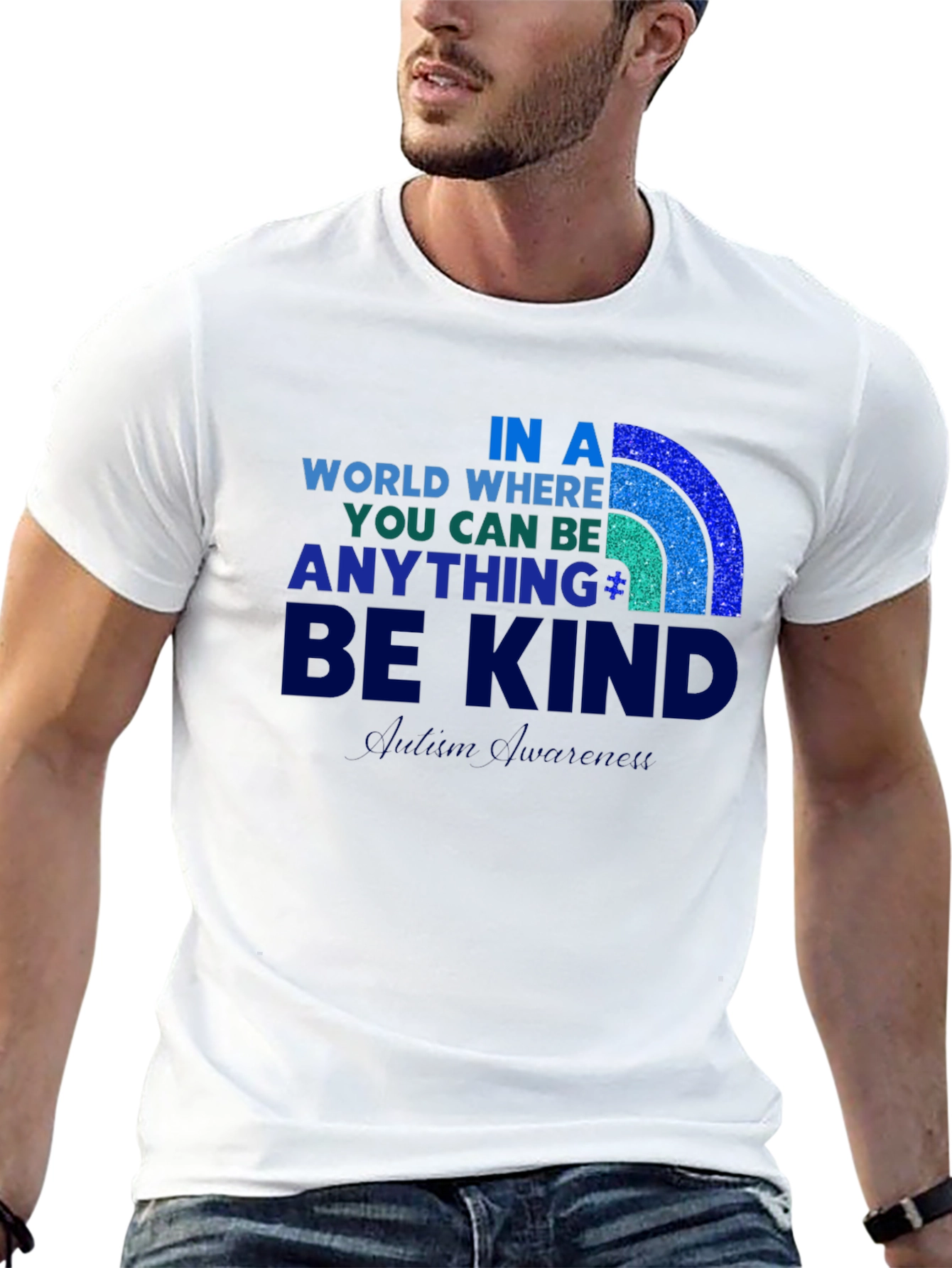 Autism Awareness T-Shirt: Be Kind Rainbow Design