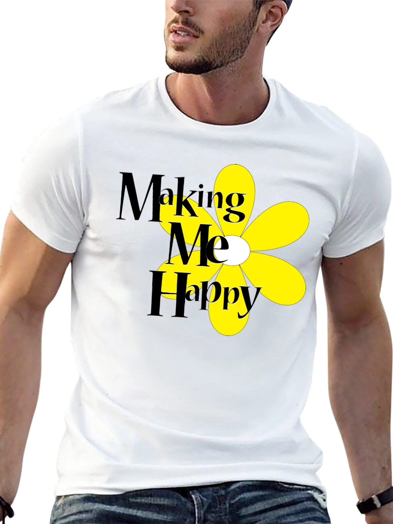 Making Me Happy T-Shirt - Black Floral Tee