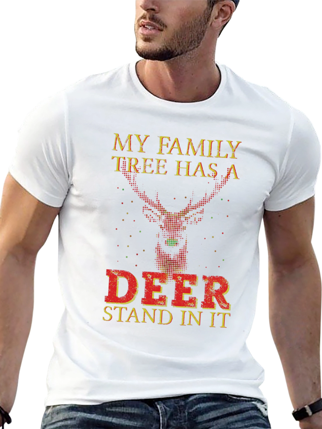 Funny Deer Family Tree Novelty T-Shirt
