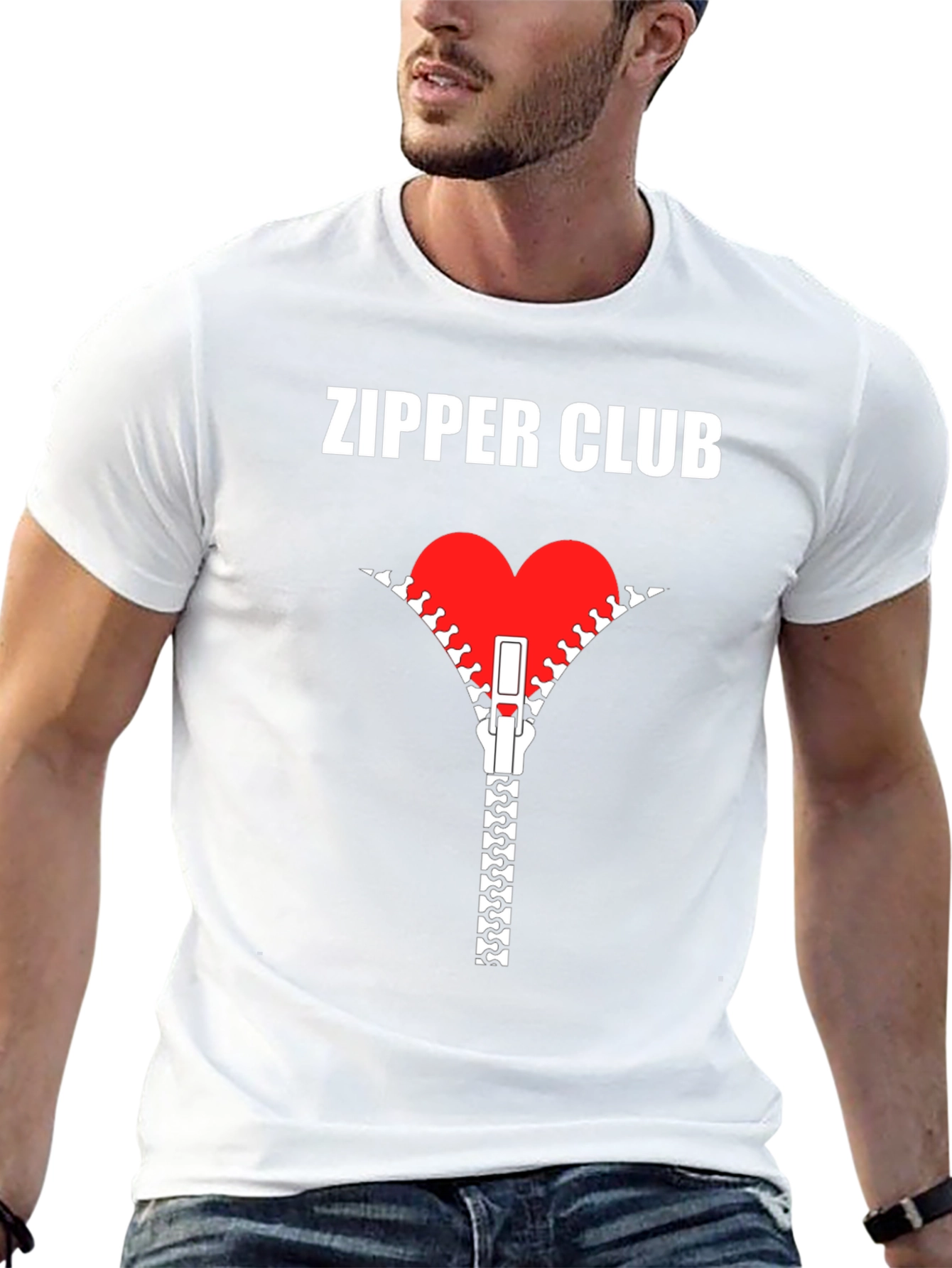Zipper Club Heart Graphic T-Shirt