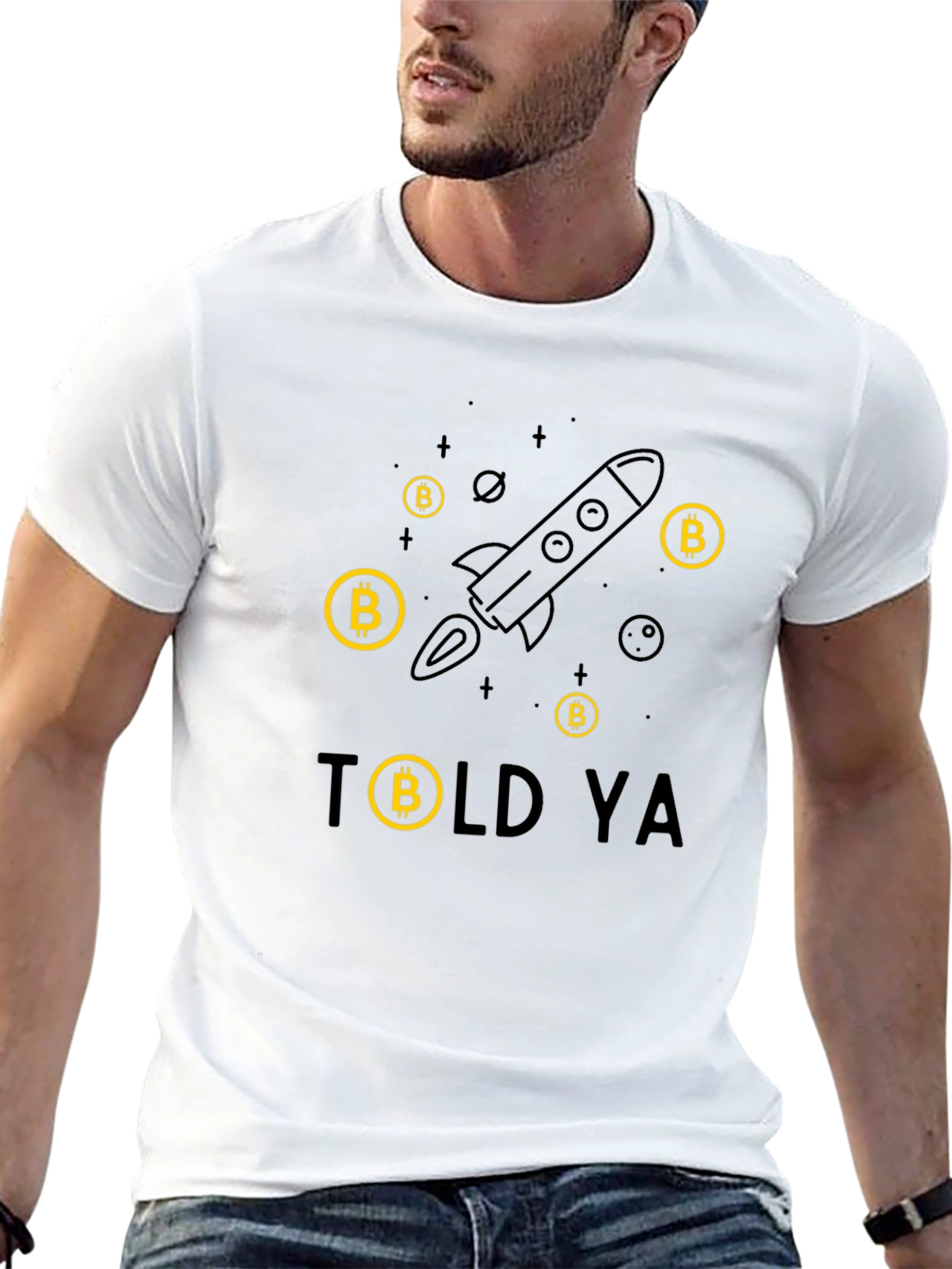 Bitcoin Rocket Black Tee - I Told Ya!