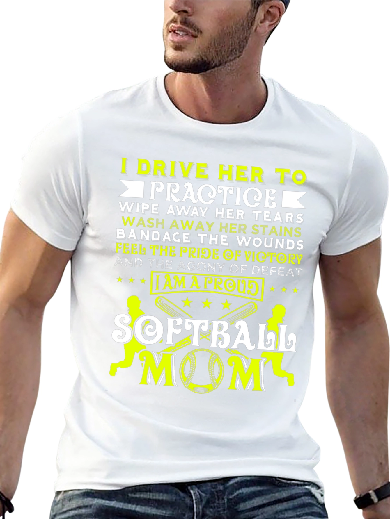 Proud Softball Mom Graphic Tee - Black