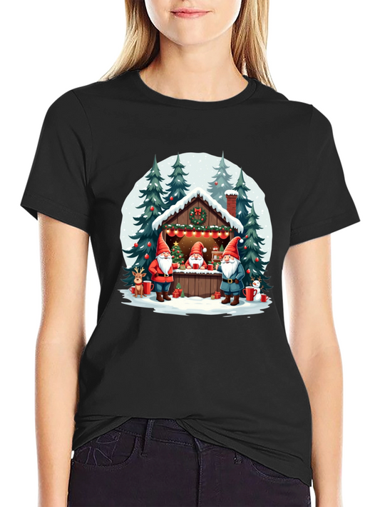 Christmas Gnome Cabin Graphic Tee