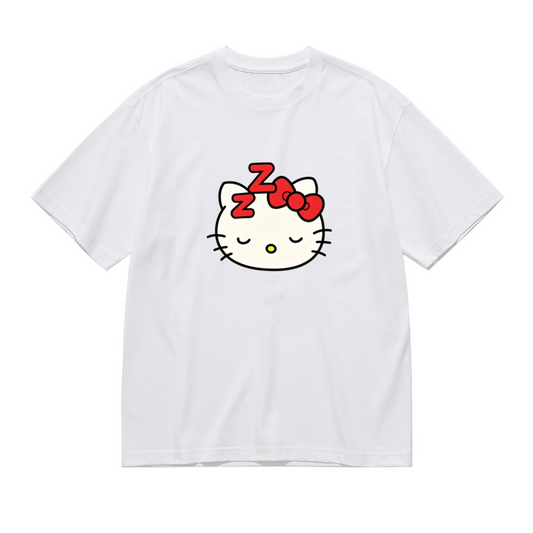 Sleepy Napping Hello Kitty Adorable Daily Plus?Size Ladies T?Shirt