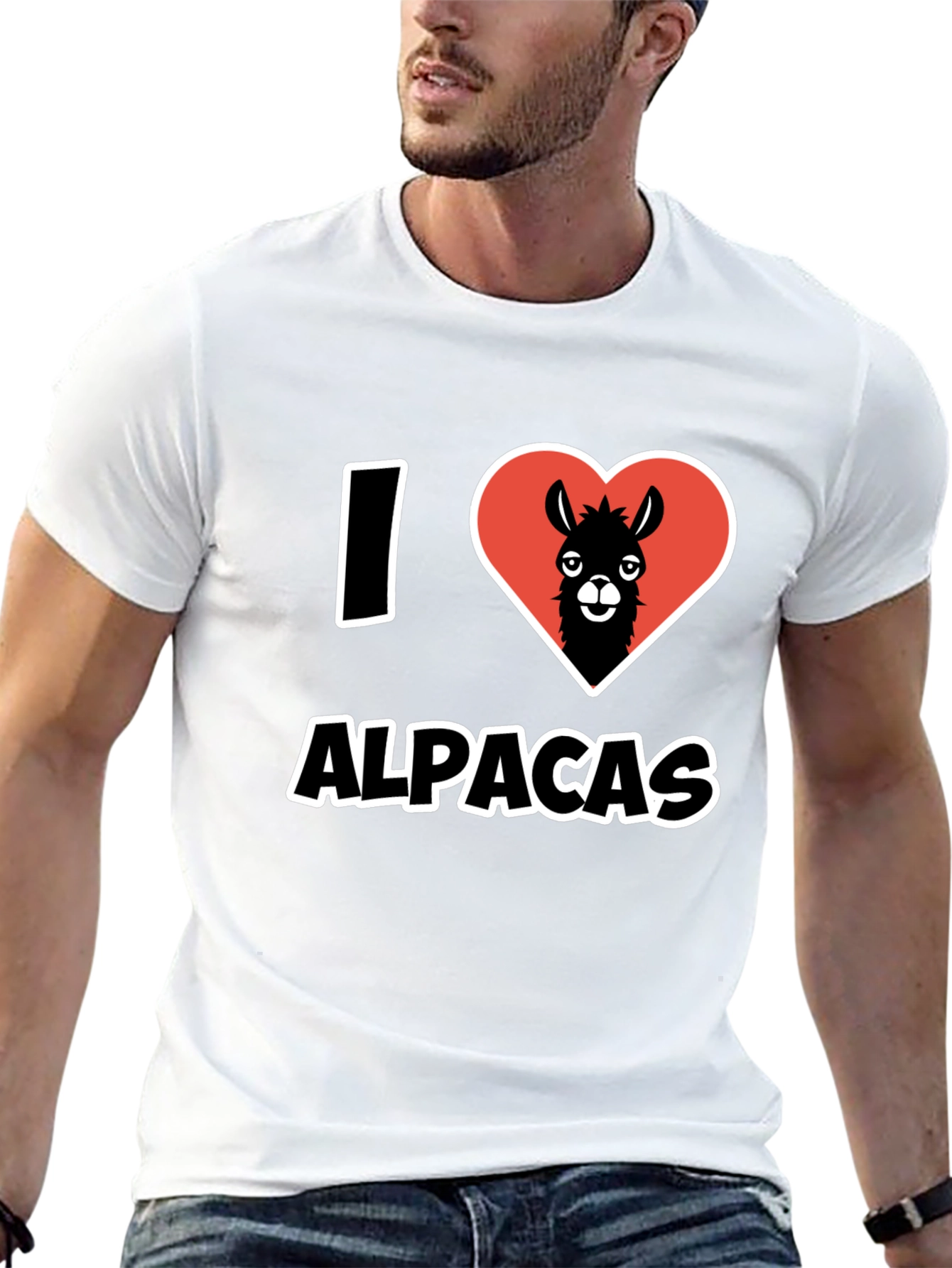 I Heart Alpacas Black T-Shirt