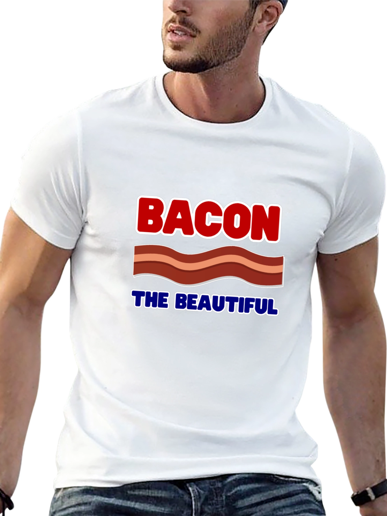 Bacon The Beautiful Graphic Tee - Funny Food Shirt