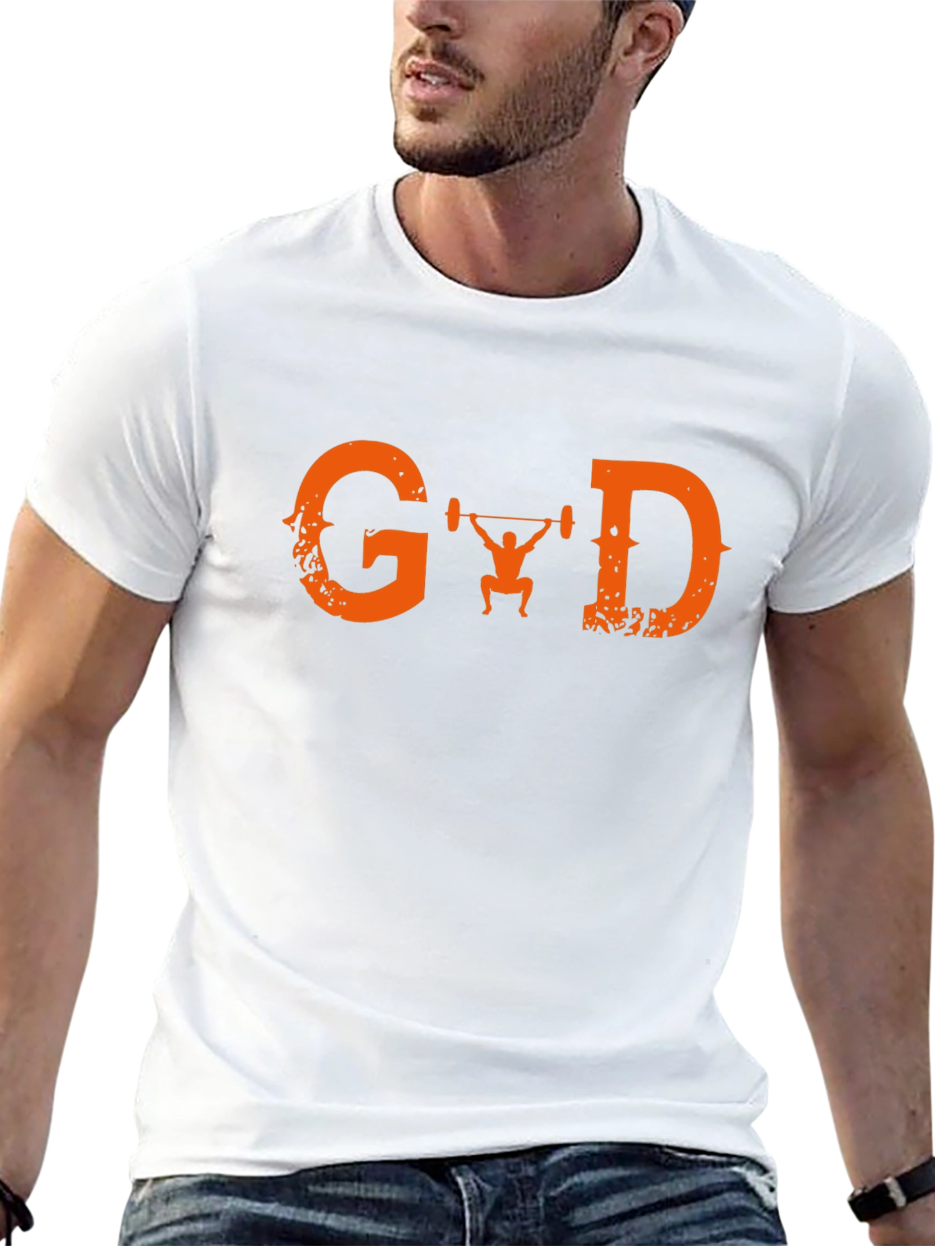 Graphic T-Shirt - Orange G Lifting D Design
