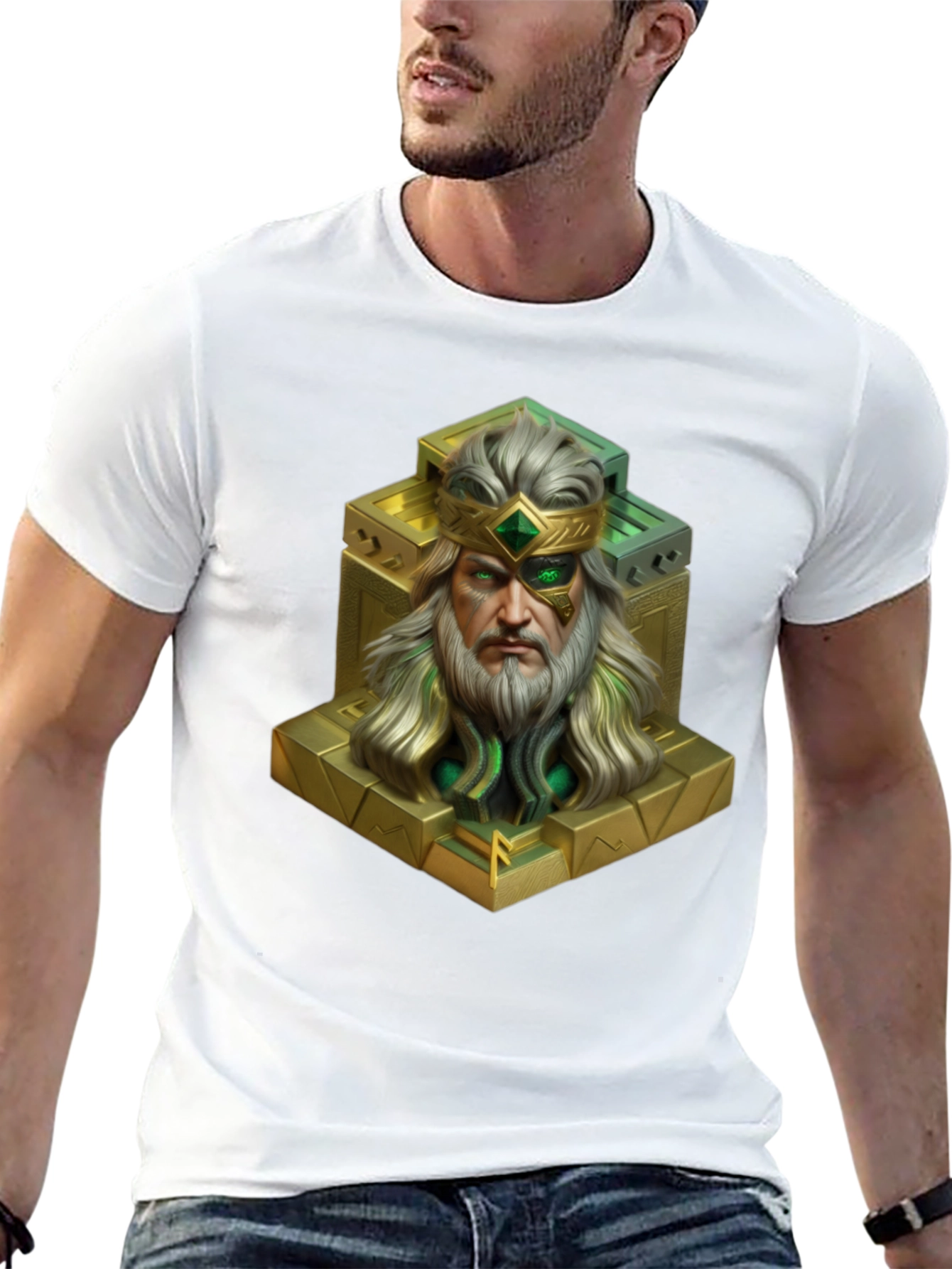King Statue Graphic Tee - Unique Design Black T-Shirt
