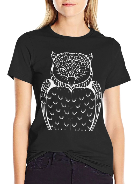 Owl Graphic Tee - Mens Black Crew Neck