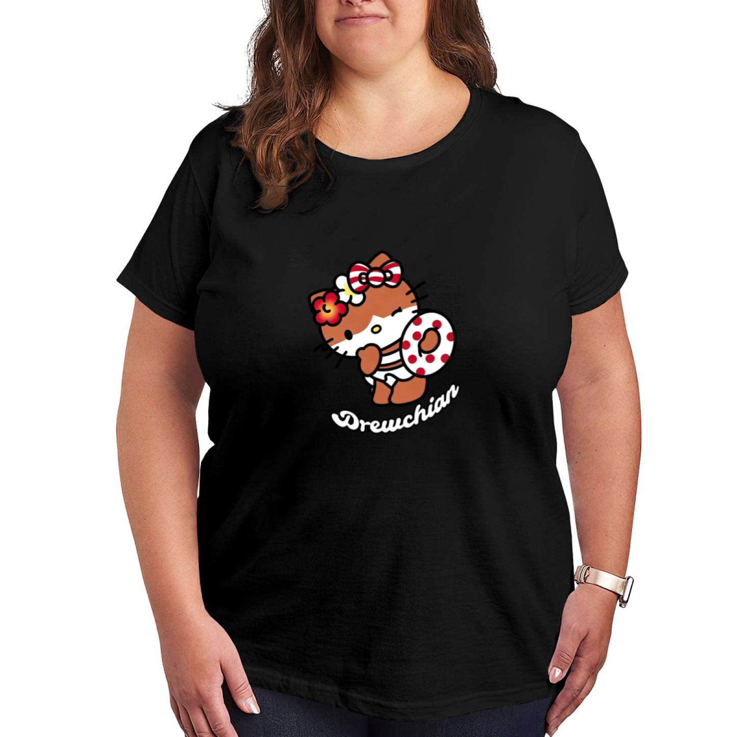 Fashion Art Pattern Casual Plus Size Women Short Sleeve Tee
