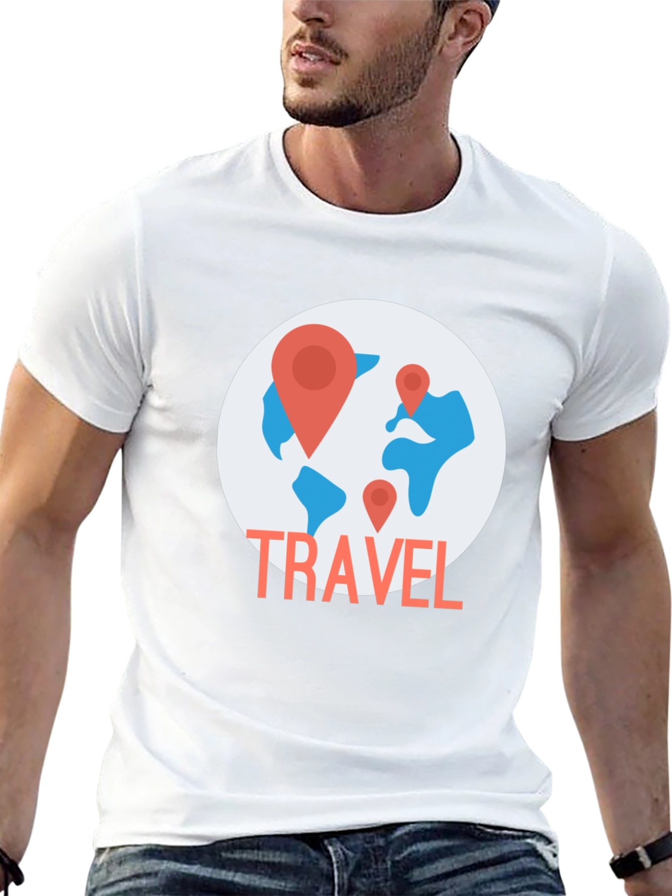 Travel World Map Graphic T-Shirt