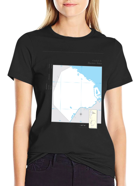 Nautical Chart Tee - Black Cotton Graphic T-Shirt