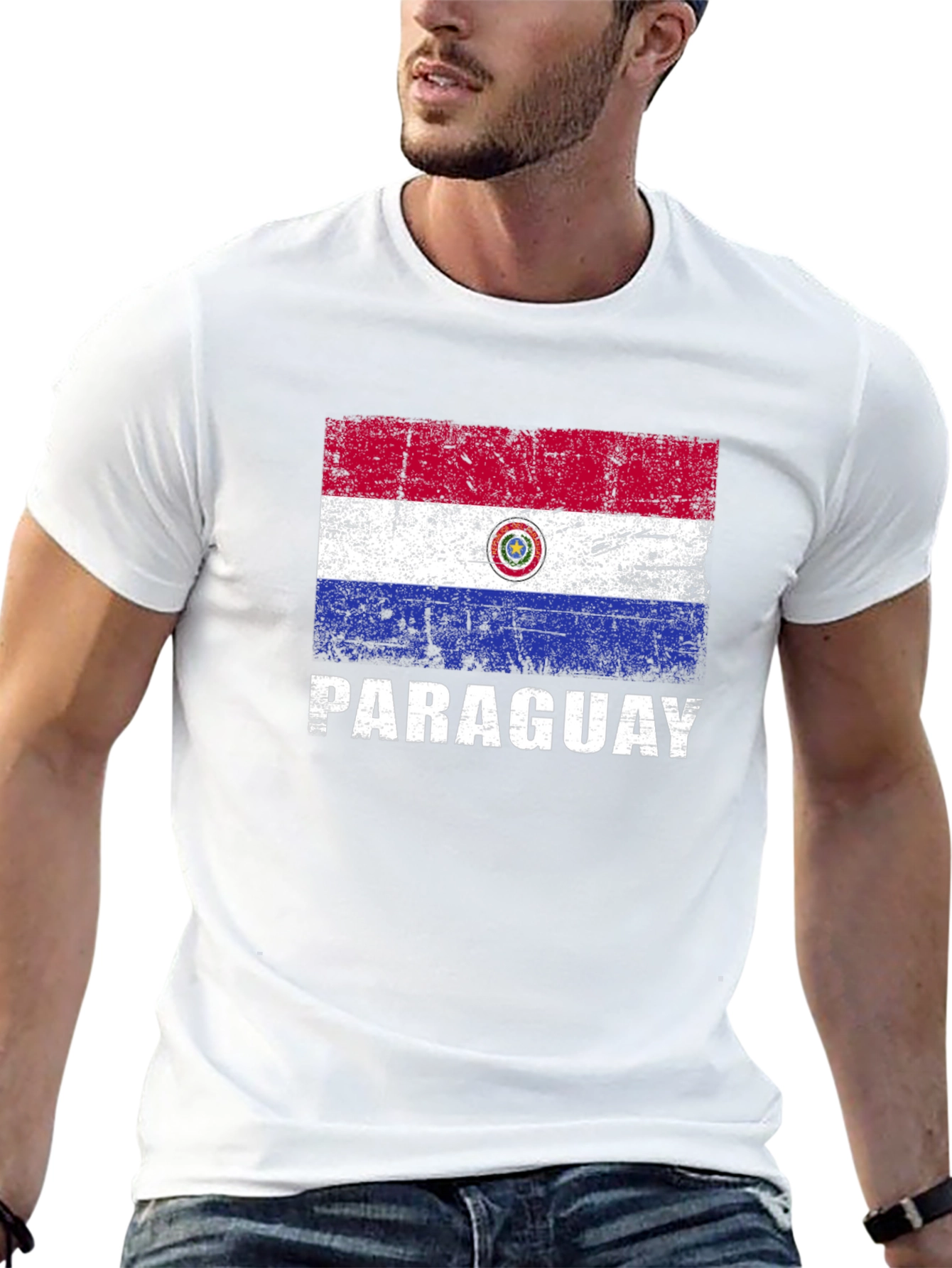 Paraguay Flag T-Shirt - Distressed Graphic Tee
