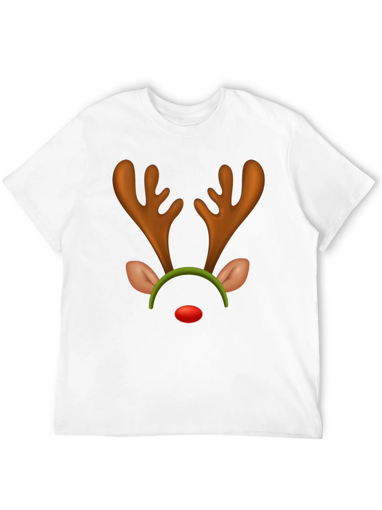 Reindeer Face T-Shirt - Festive Holiday Apparel