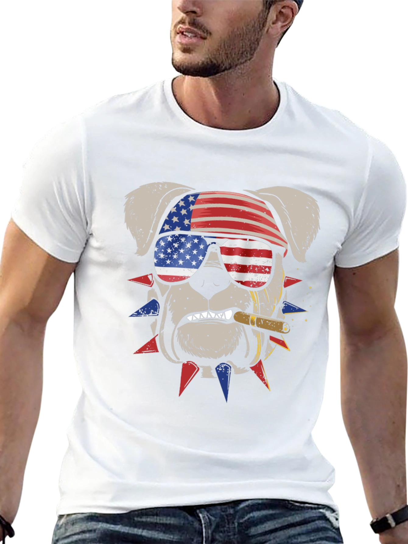 Patriotic Bulldog Graphic Tee