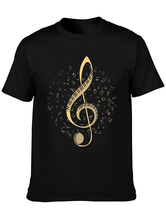 Musical Clef T-Shirt - Black Cotton Music Tee
