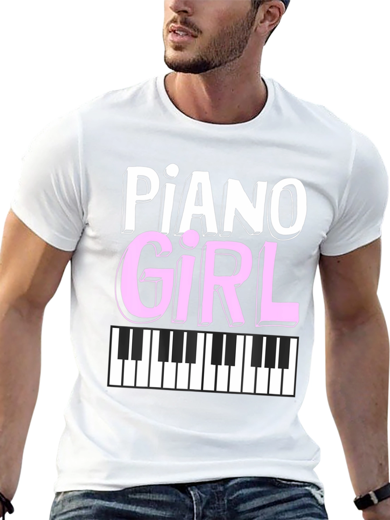 Piano Girl Graphic Tee - Music Lover Shirt