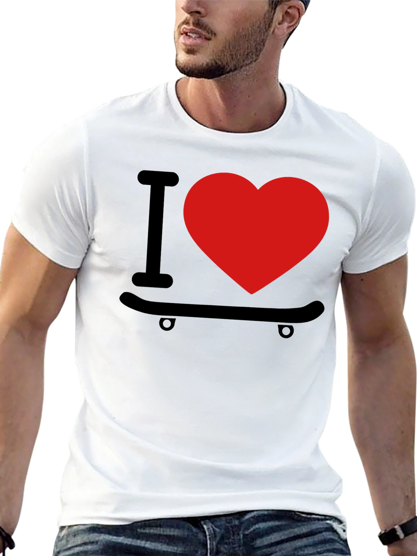 I Love Skateboarding Graphic T-Shirt