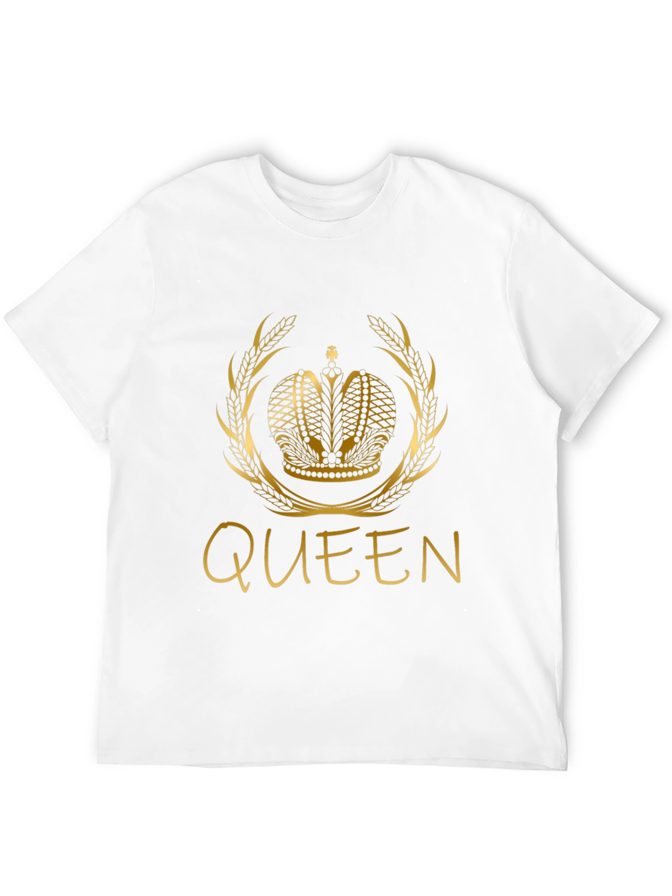 Queen Crown Graphic Tee - Gold Print