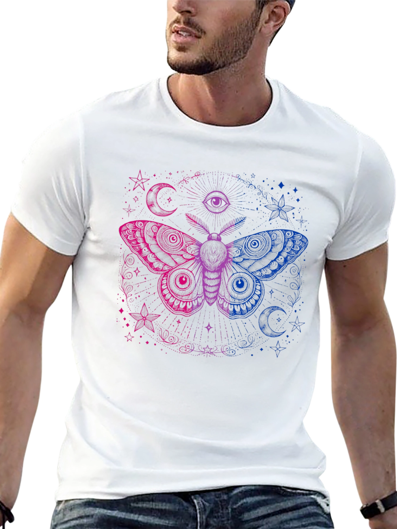 Bisexual Pride Moth Graphic T-Shirt