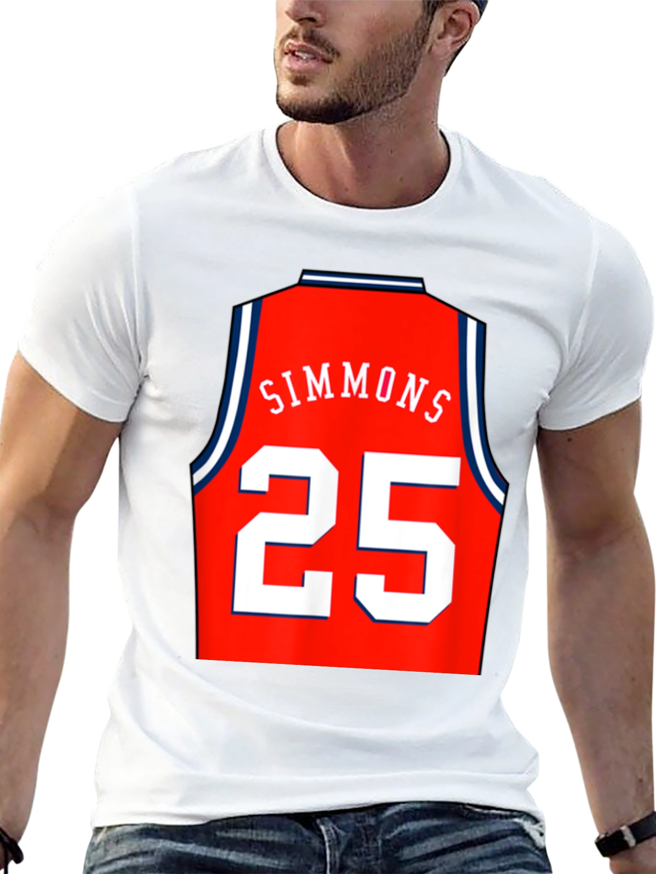 Simmons 25 Basketball Jersey Style Graphic Tee