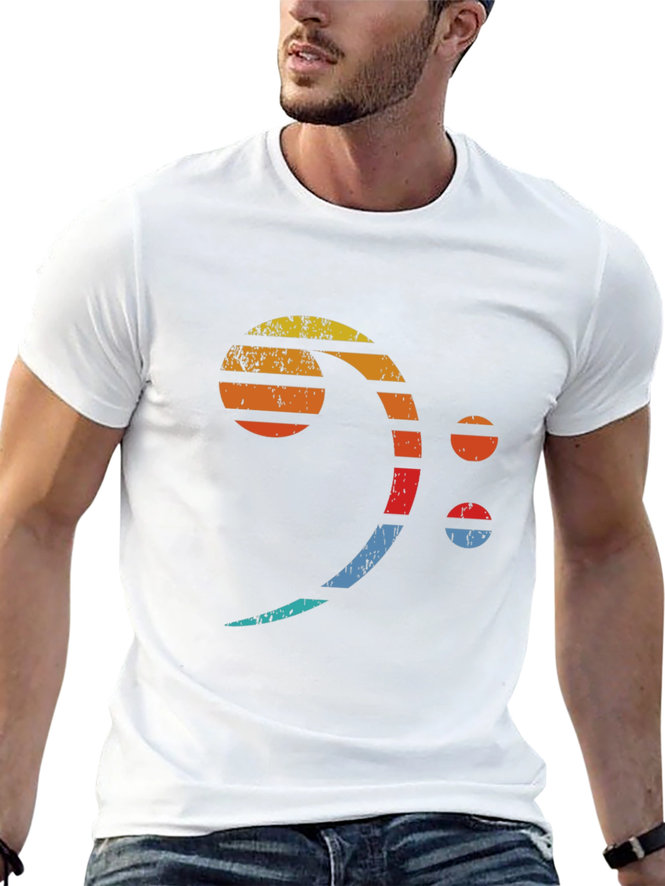 Retro Bass Clef T-Shirt - Musician Graphic Tee