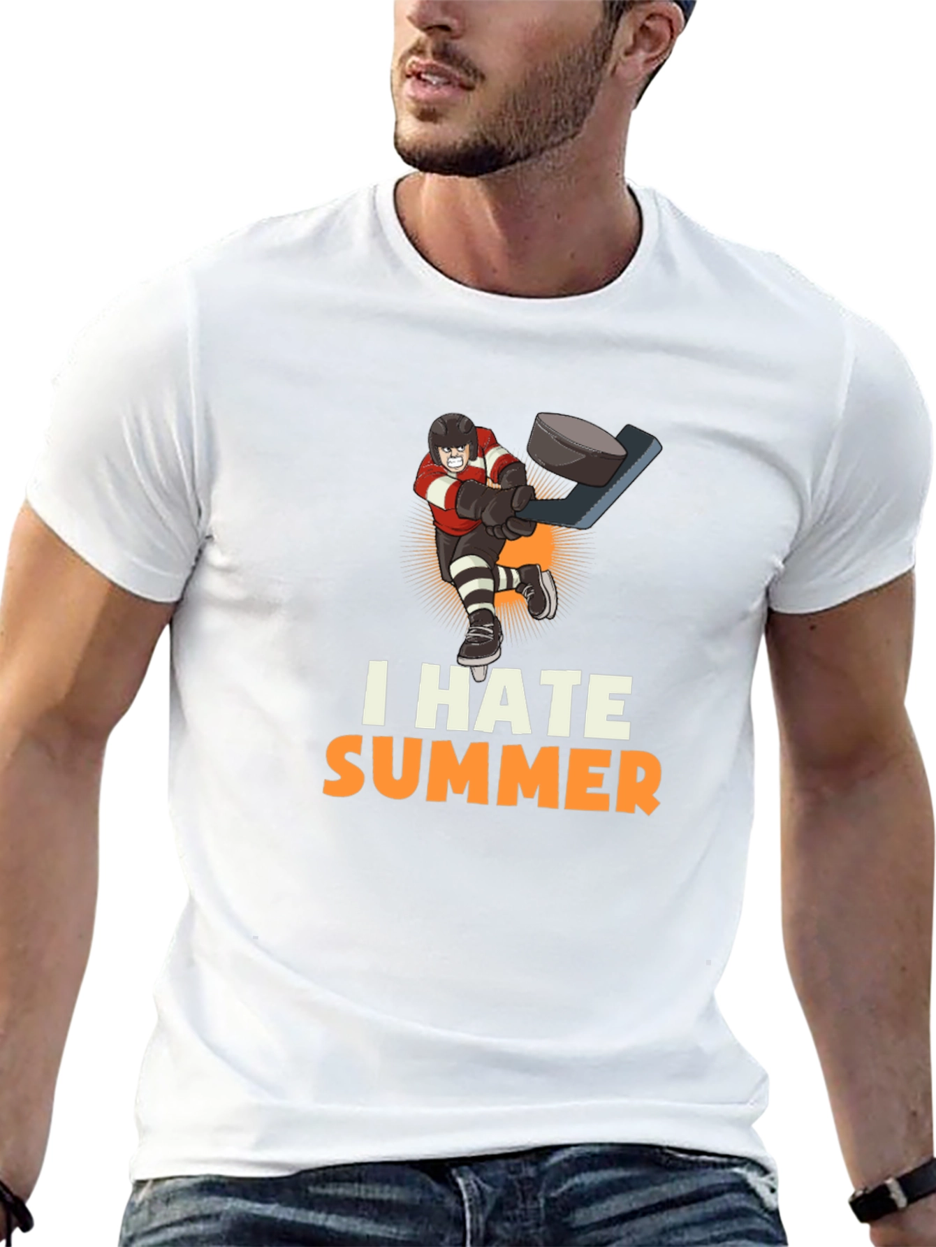 I Hate Summer Hockey Graphic Tee