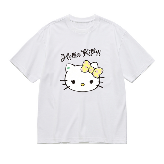 Sunny Yellow Polka?Dot Bow Hello Kitty Casual Plus?Size Top
