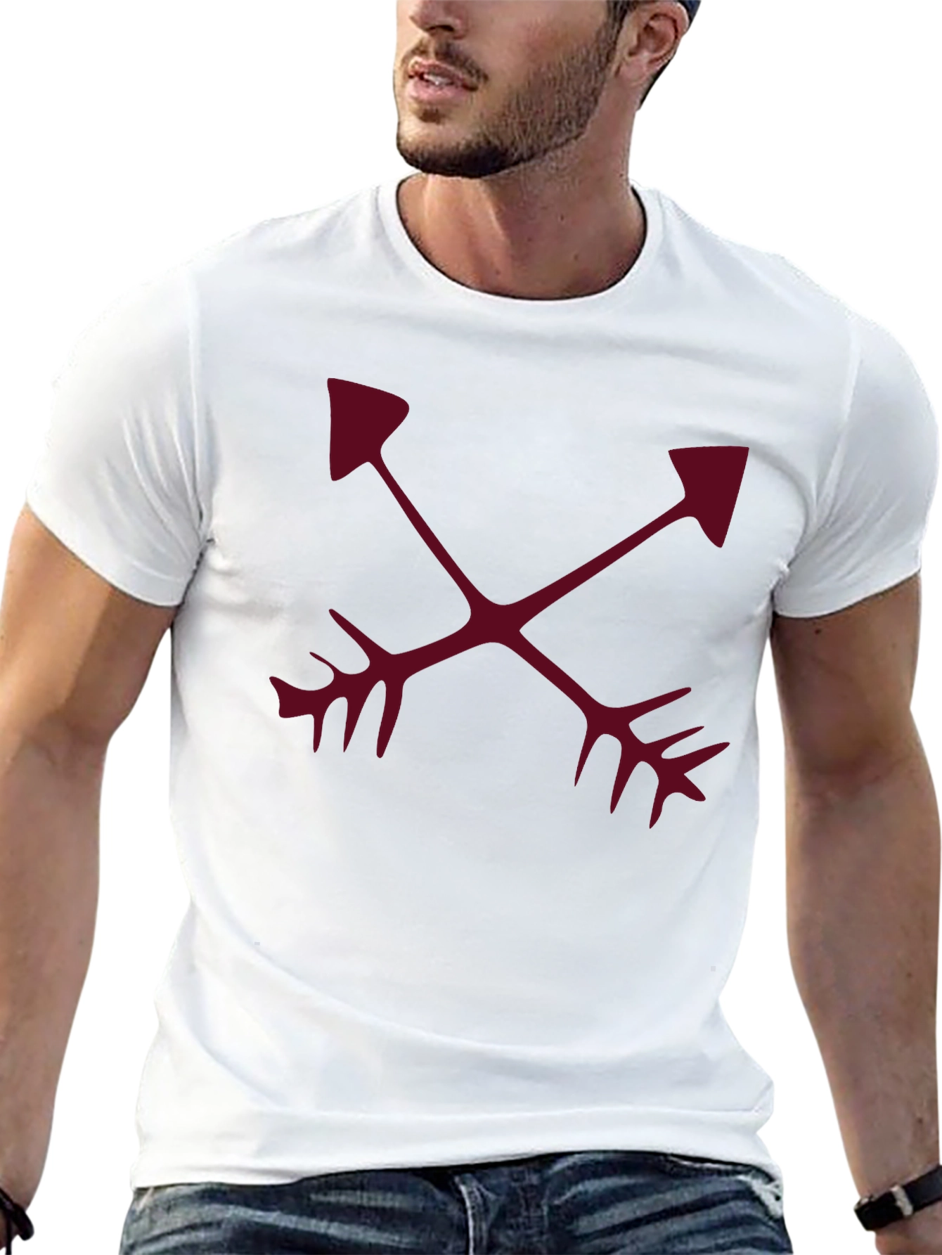 Crossed Arrows Graphic Tee - Casual Black T-Shirt