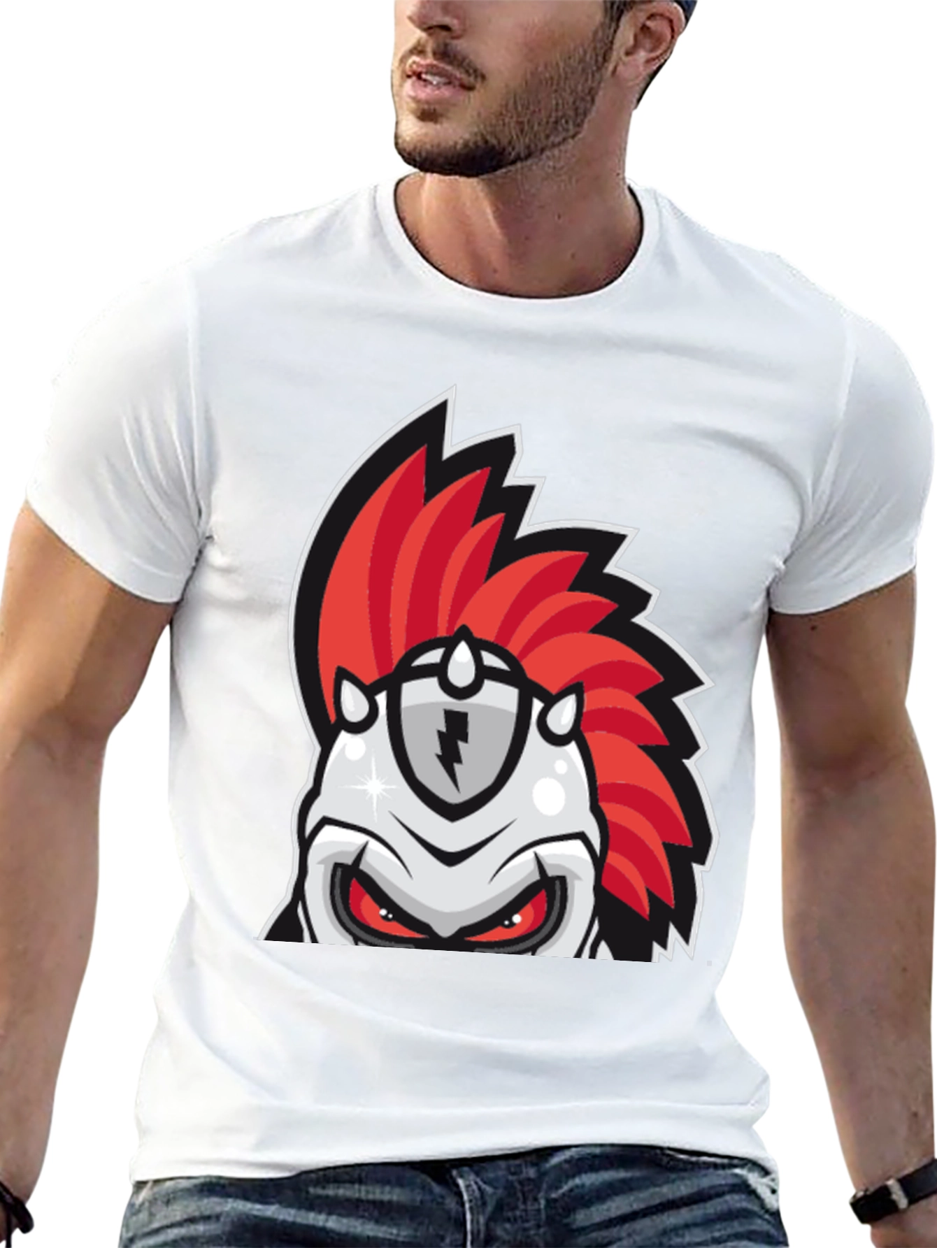 Red Mohawk Knight Graphic Tee