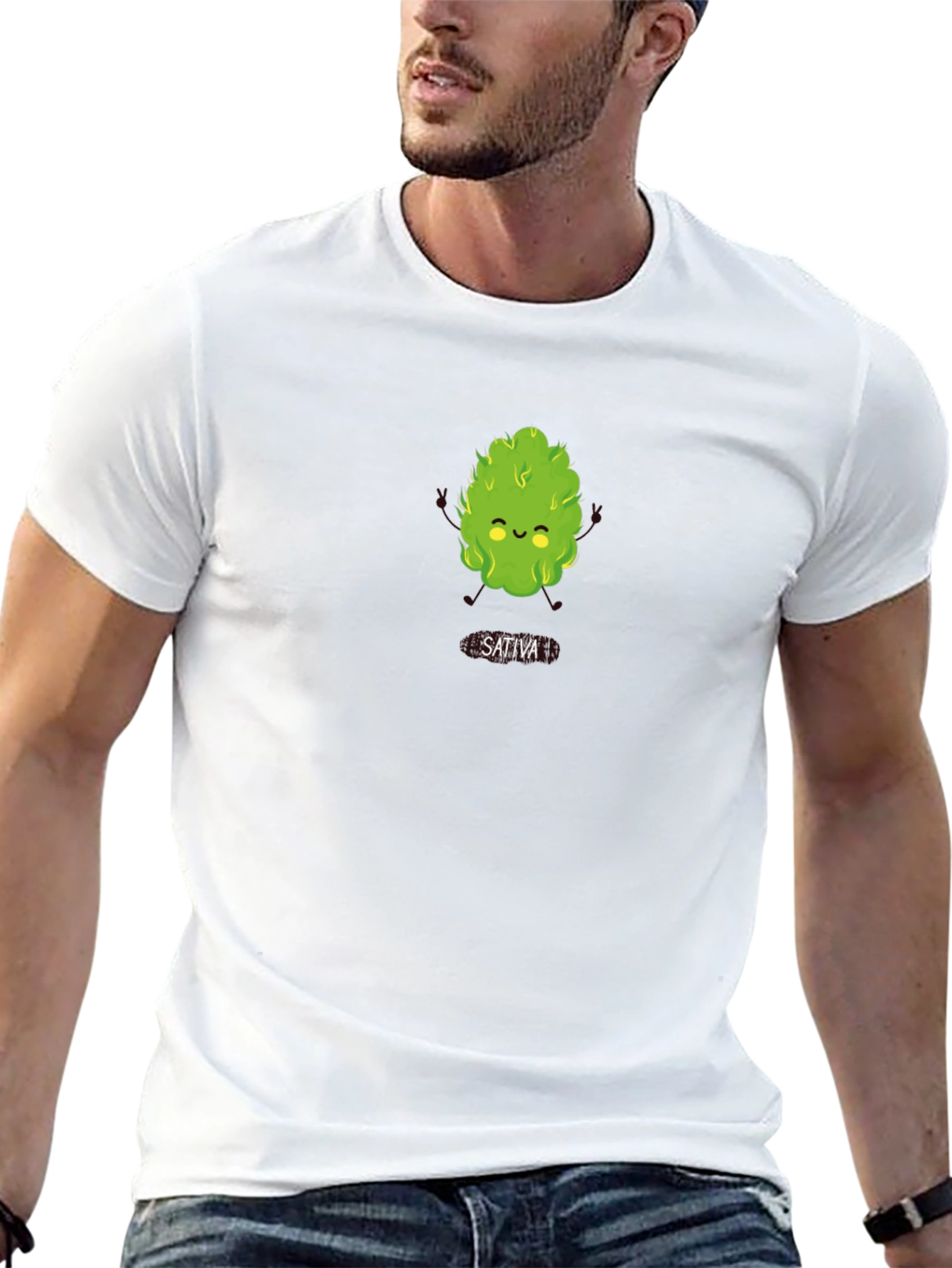 Sativa Cartoon Graphic T-Shirt