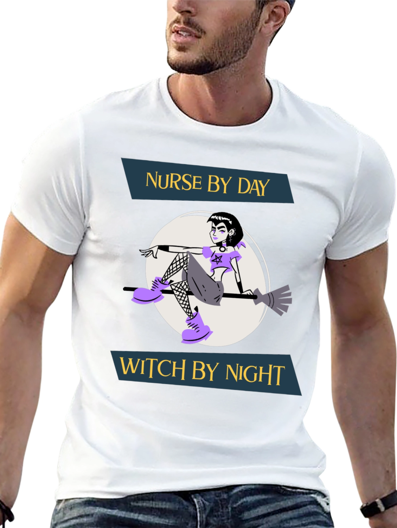 Nurse by Day Witch by Night Graphic T-Shirt