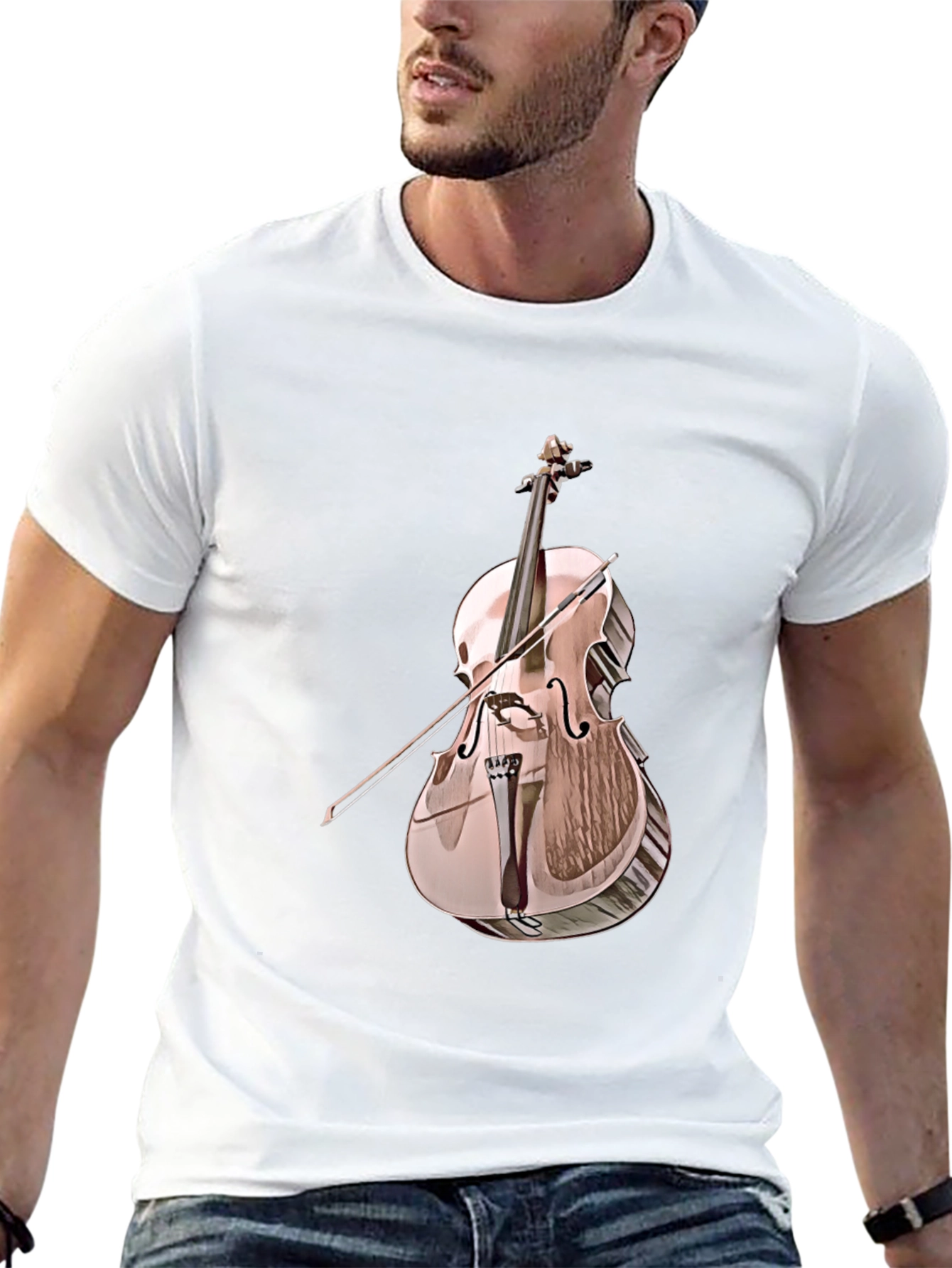 Cello Graphic Tee - Musical Instrument Print