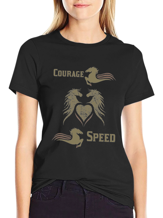 Courage Speed Horse Graphic T-Shirt