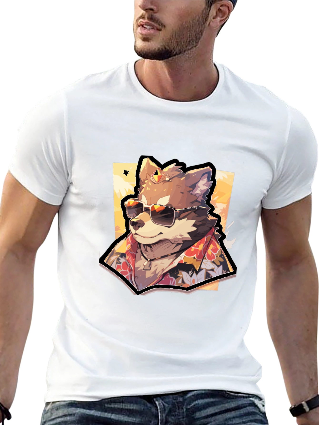 Cool Wolf Hawaiian Shirt Graphic Tee