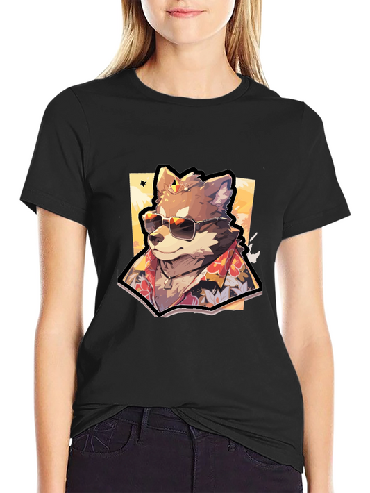 Cool Wolf Hawaiian Shirt Graphic Tee