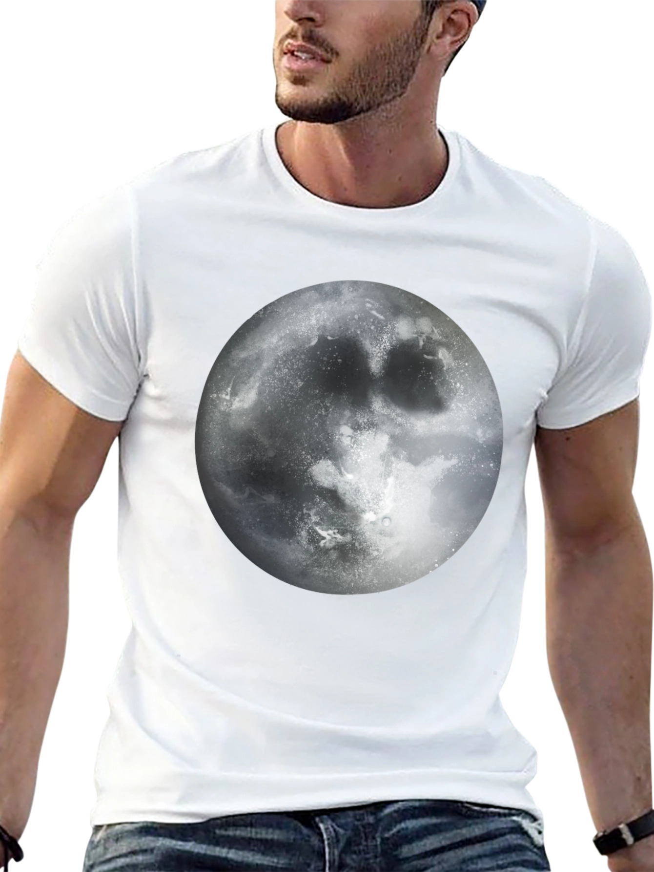 Moon Graphic Black T-Shirt - Lunar Design Tee
