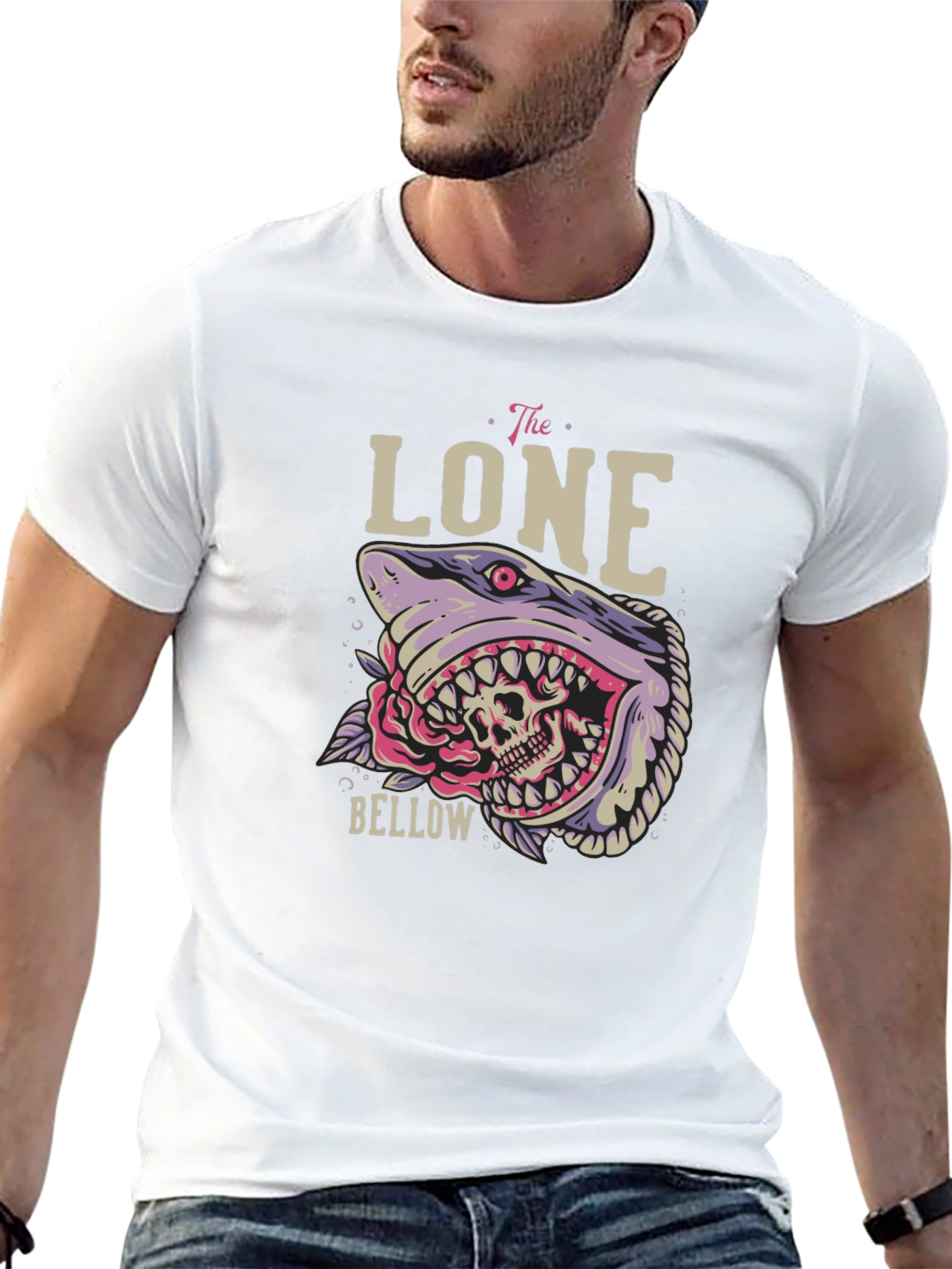 The Lone Bellow Graphic Tee - Shark Skull Design