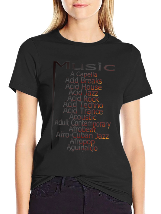 Music Genres Graphic Tee - Black T-Shirt